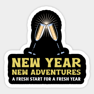 New Year New Adventures Sticker